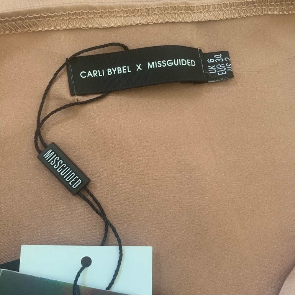 Carli Bybel x Missguided Rose Gold Pink Slip Dress - Picture 6 of 14